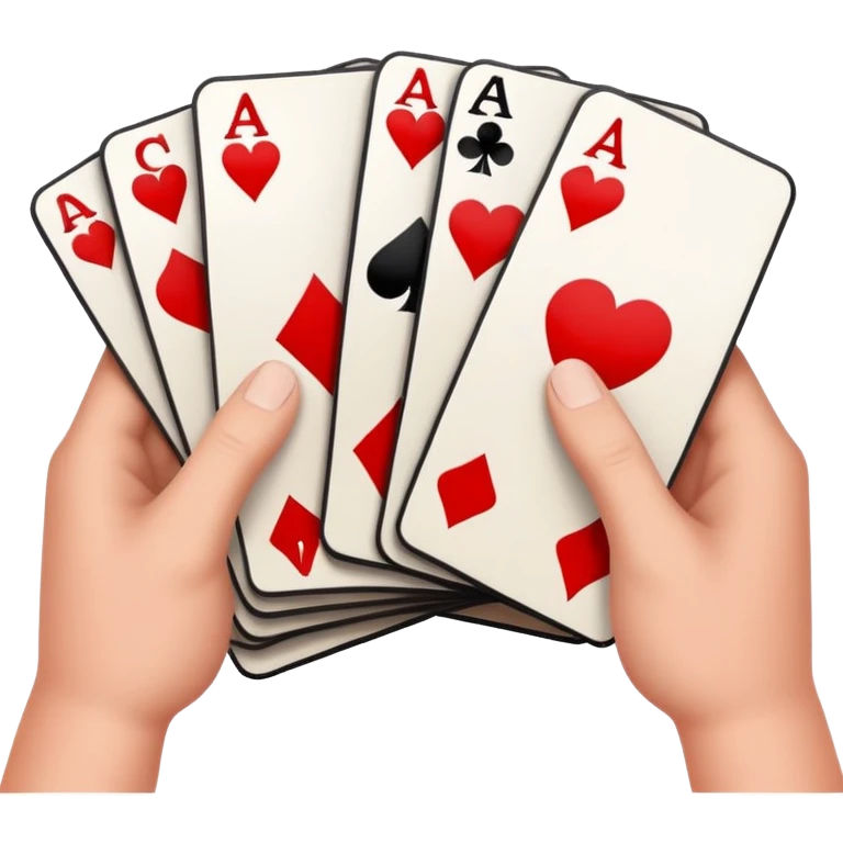 Canasta card game with a red and black canasta and player hands emoji