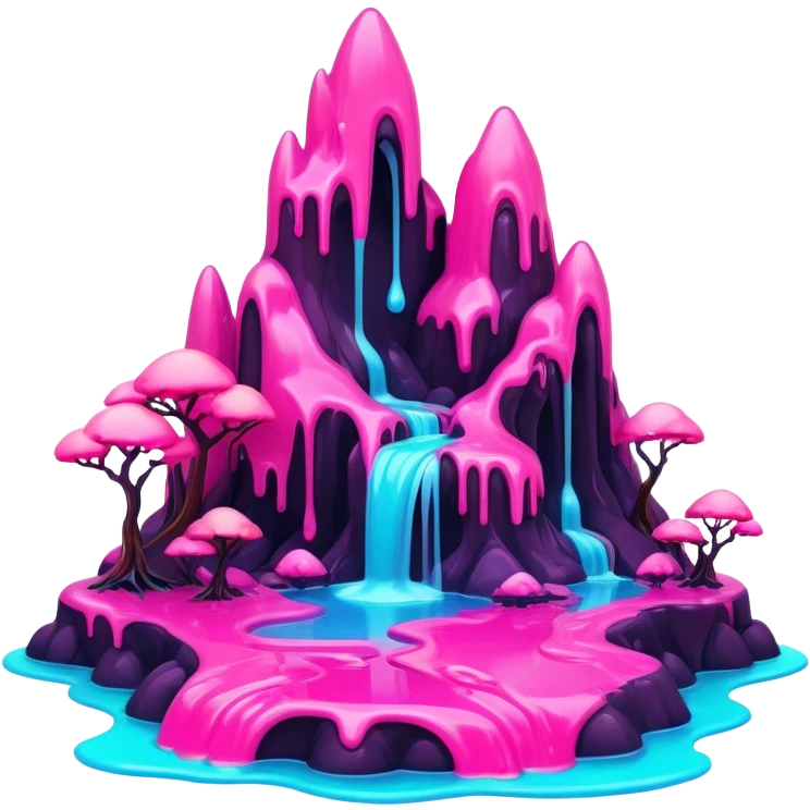 melting surreal neon renaissance landscape emoji