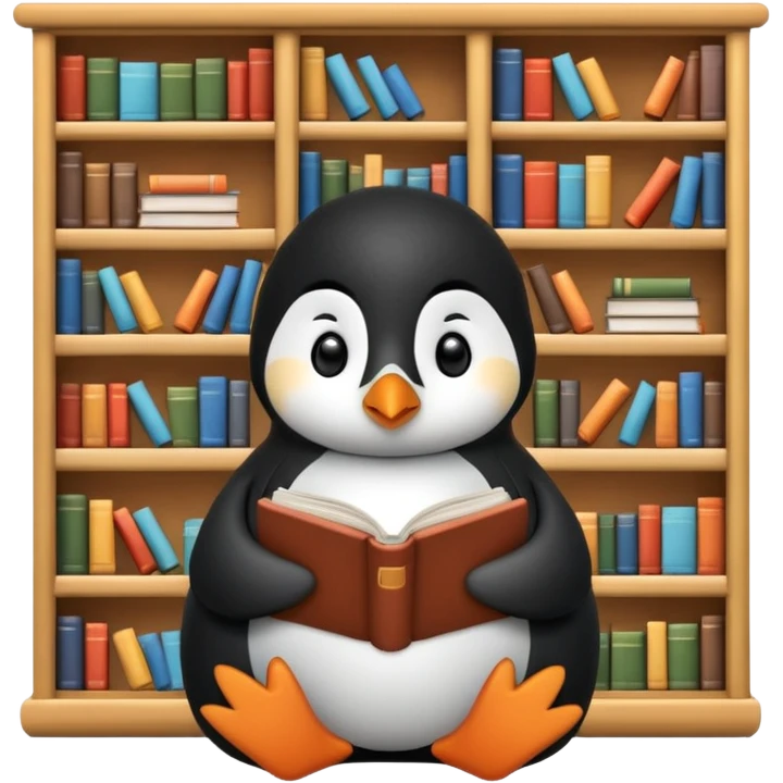 Penguin reading nook  emoji