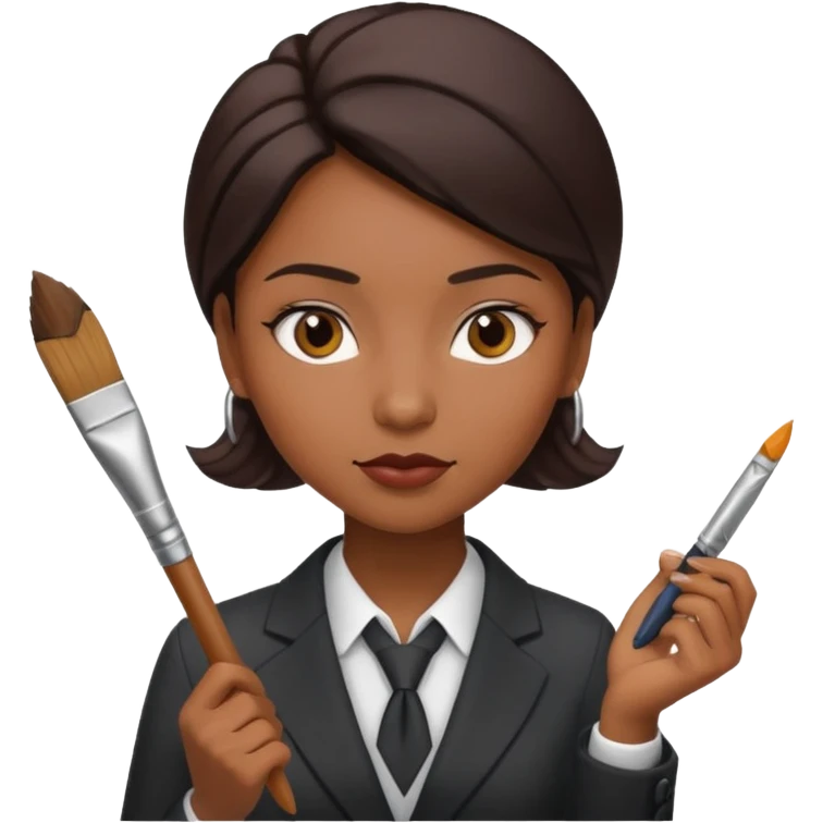 business woman painting emoji