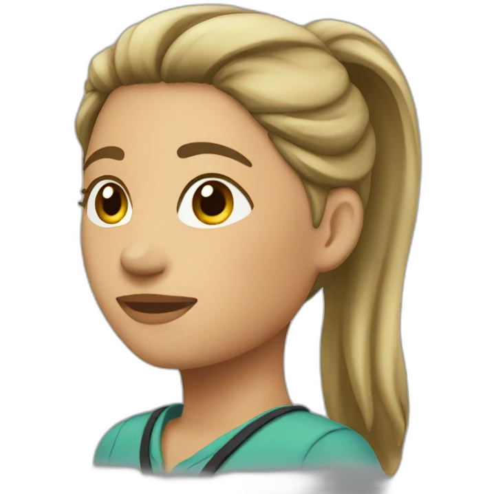 female guide with ponytail emoji