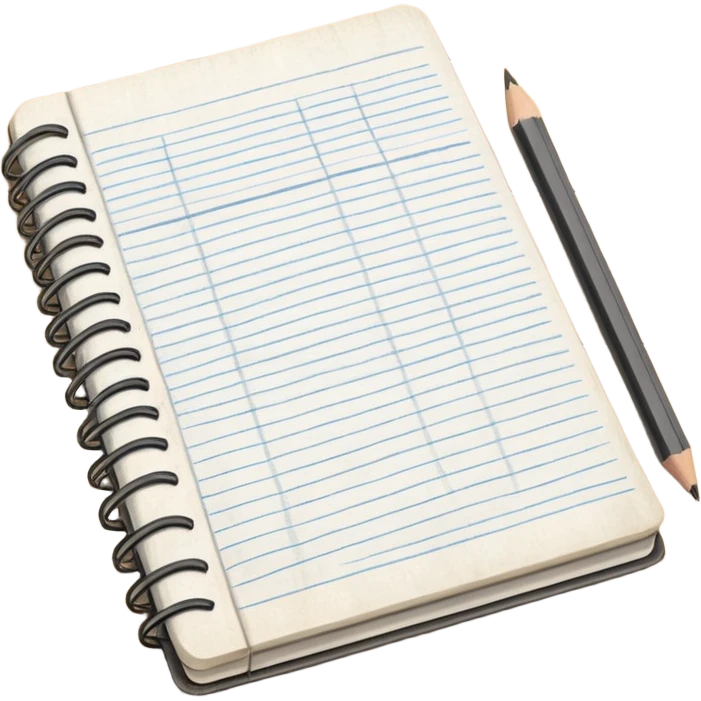 open sketchbook with a pencil on it emoji