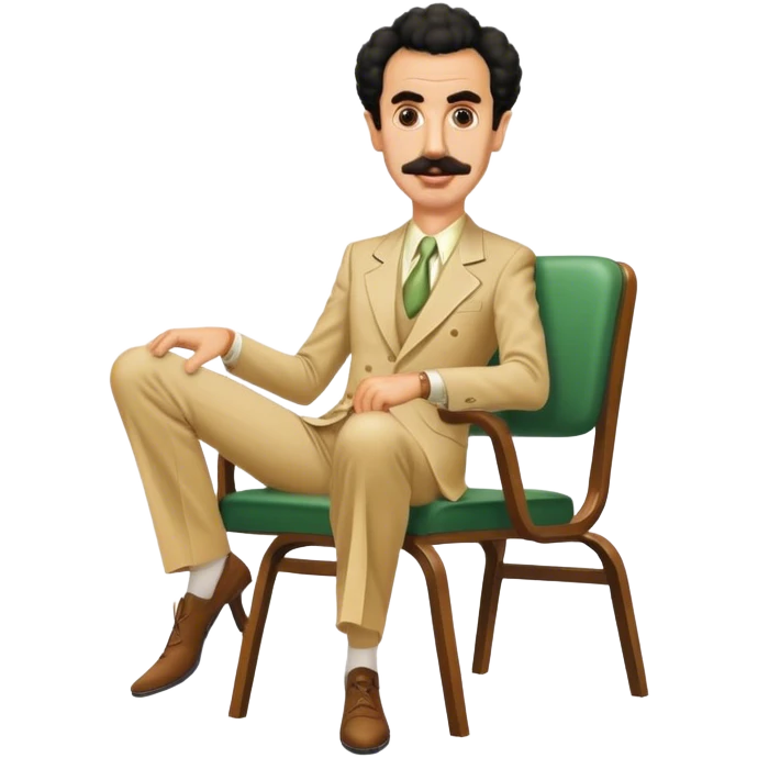 Borat sitting on dining chair emoji