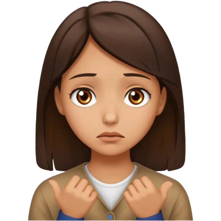 Brunette and tan Girl begging emoji