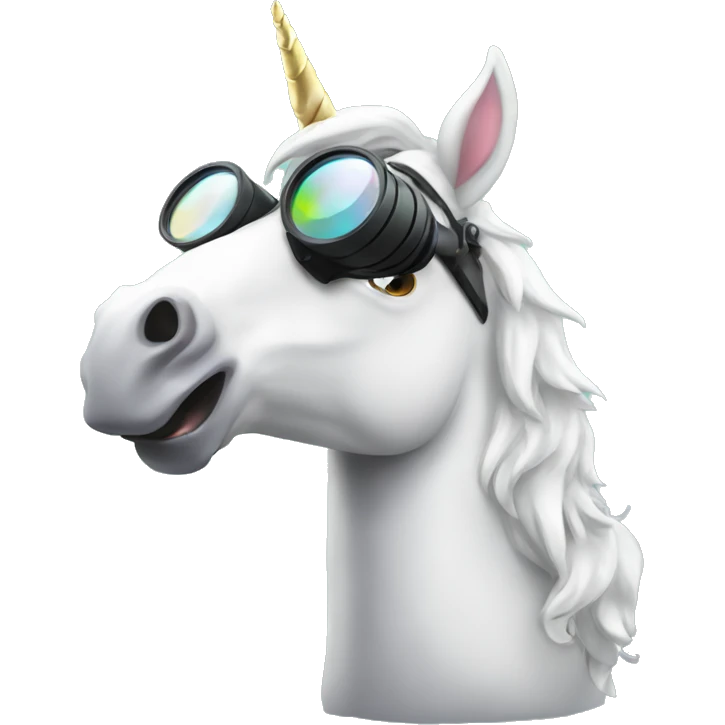 Unicorn with binoculars  emoji