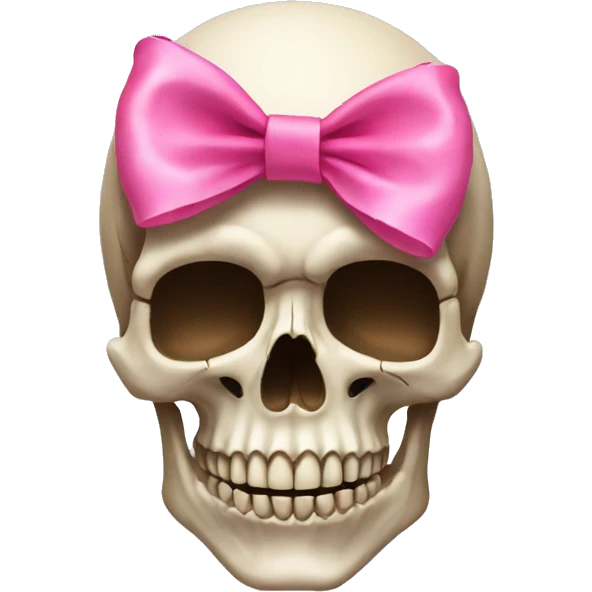 Skull with a pink bow emoji