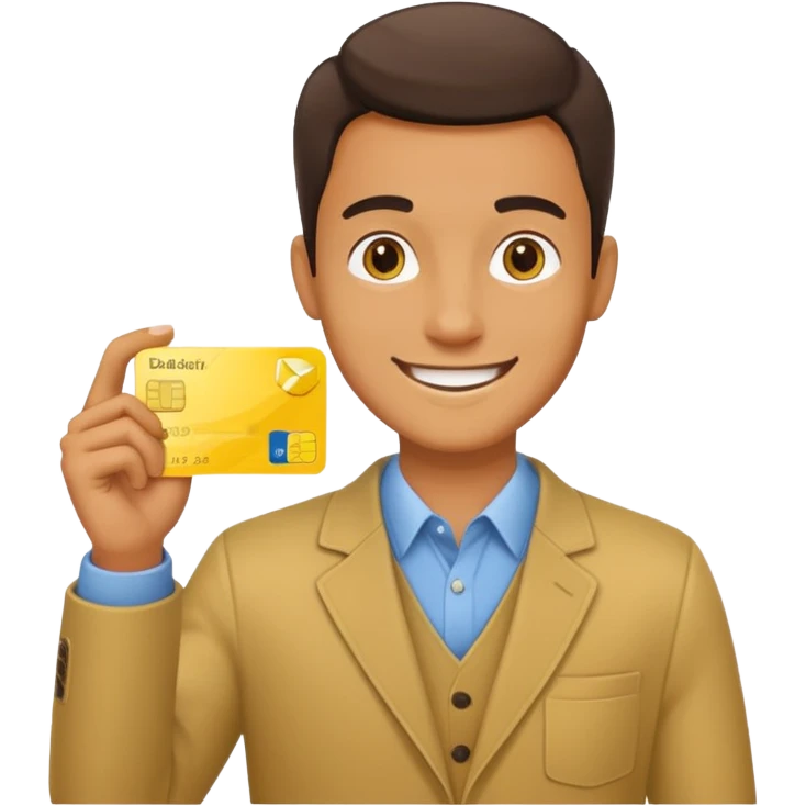 man with yellow debit card emoji