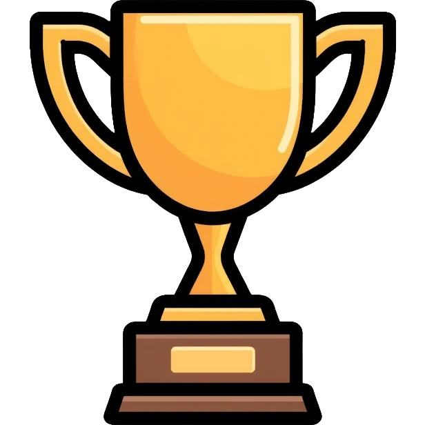 golden rocket award trophy, shiny gold metallic emoji