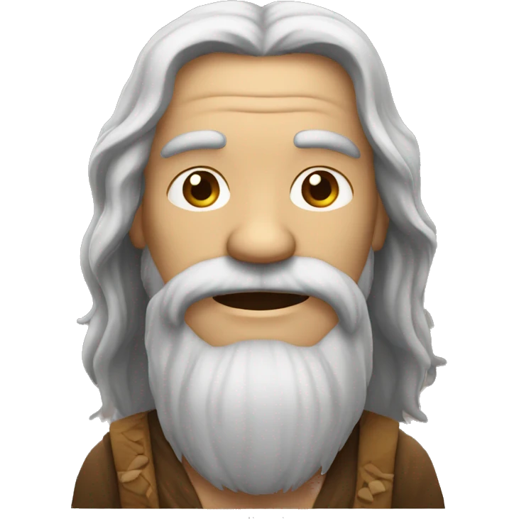 old hippie with long dark hair and a short beard no glasses emoji