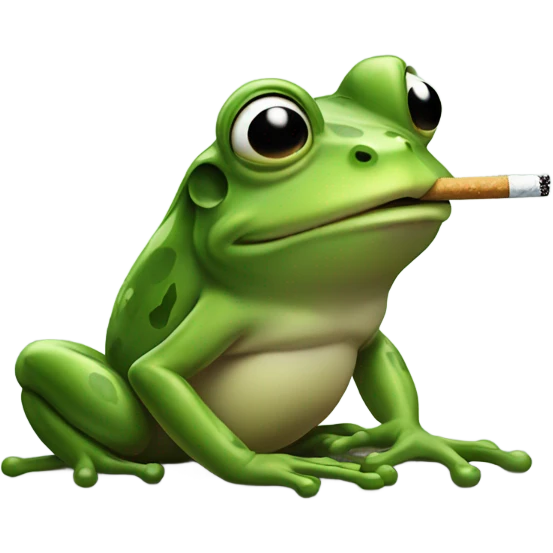 Frog lighting a cigarette  emoji