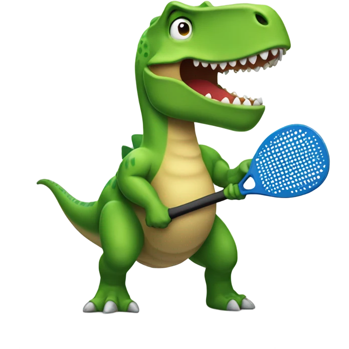 Dinosaur with pickleball pa emoji