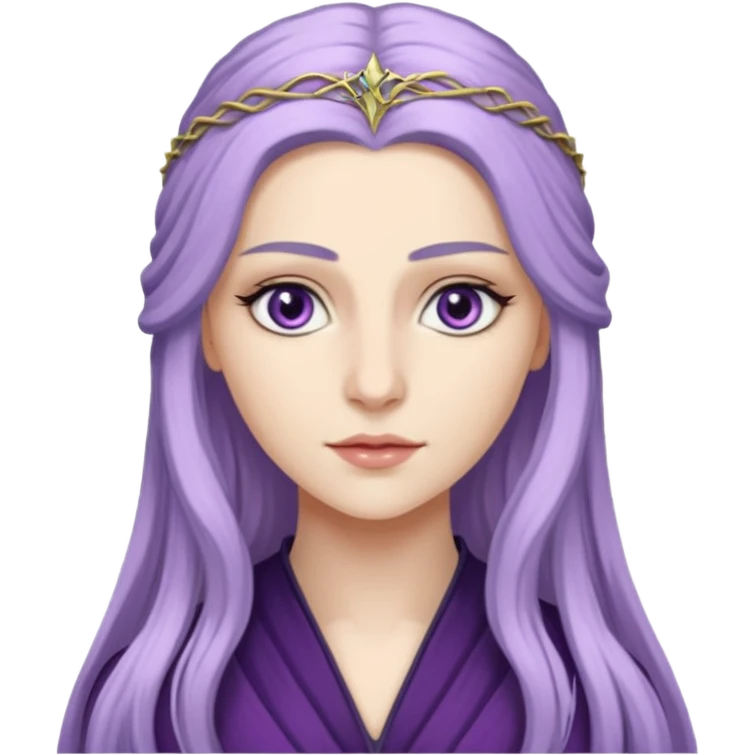 Hande Erçel as a lady from game of thrones from Starfall. Her eyes are lilac. emoji