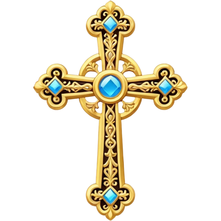 Eastern Orthodox cross. Transparent bakgrundl. AZ emoji