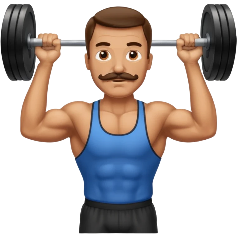 glorious moustache lifting heavy weights emoji