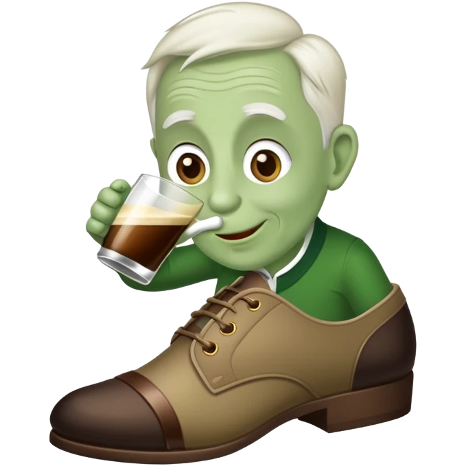 Old greg drinking baileys out of a shoe emoji