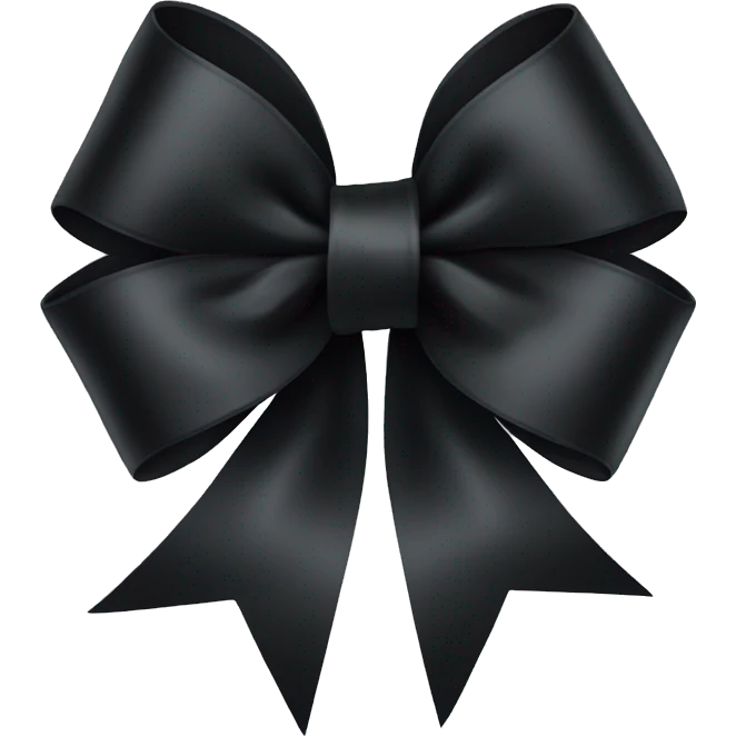 black cute ribbon, bow-knot emoji