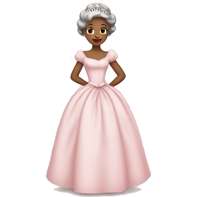 vintage princess with pale pink dress emoji