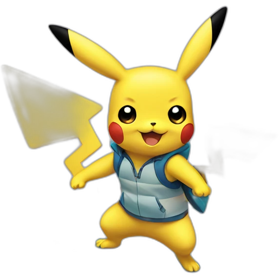 Pikachu doing surf emoji