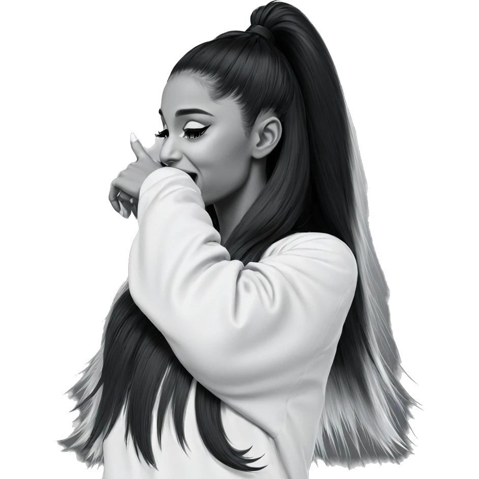 monochrome portrait of girl emoji