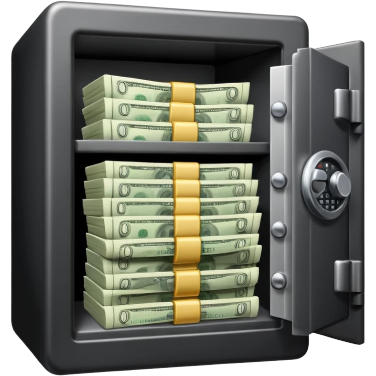 Dinero en una caja fuerte emoji