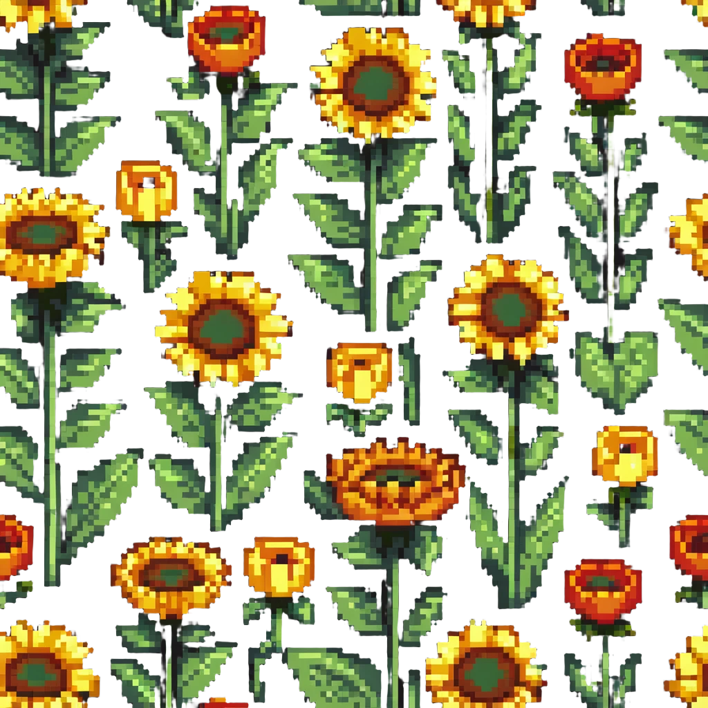 sunflowers and lilies blooming emoji