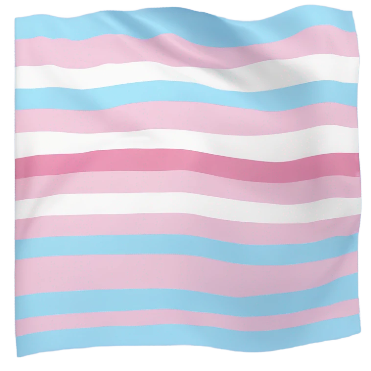 transgender pride flag with five horizontal stripes: light blue, pink, white, pink, and light blue emoji