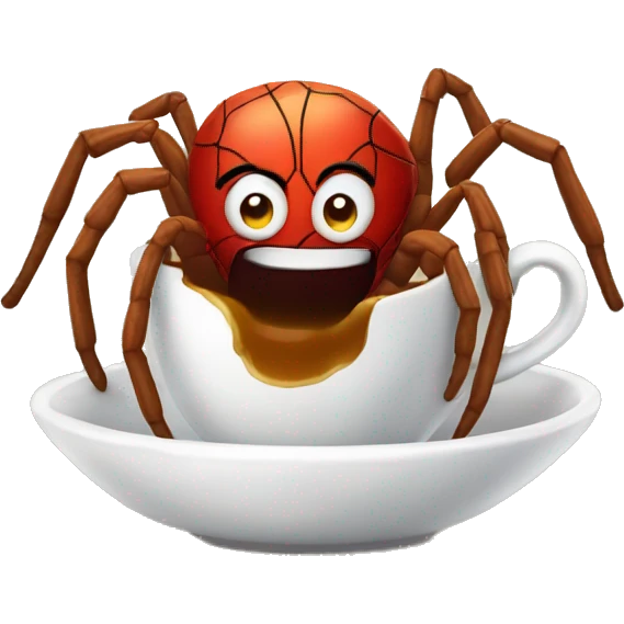 Spider went coffee shop emoji