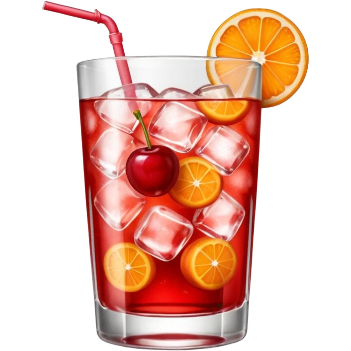 Shirley temple soda on a glass with ice emoji