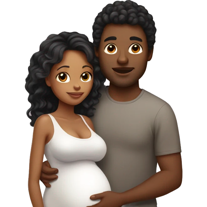 Pregnant married black women with married light skinned man emoji