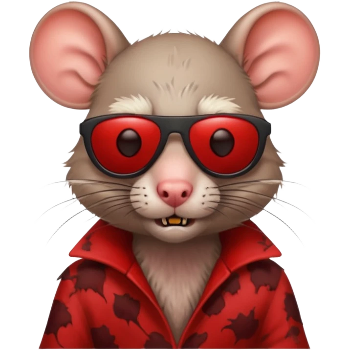 Zombie rat with red hair and sun glasses emoji