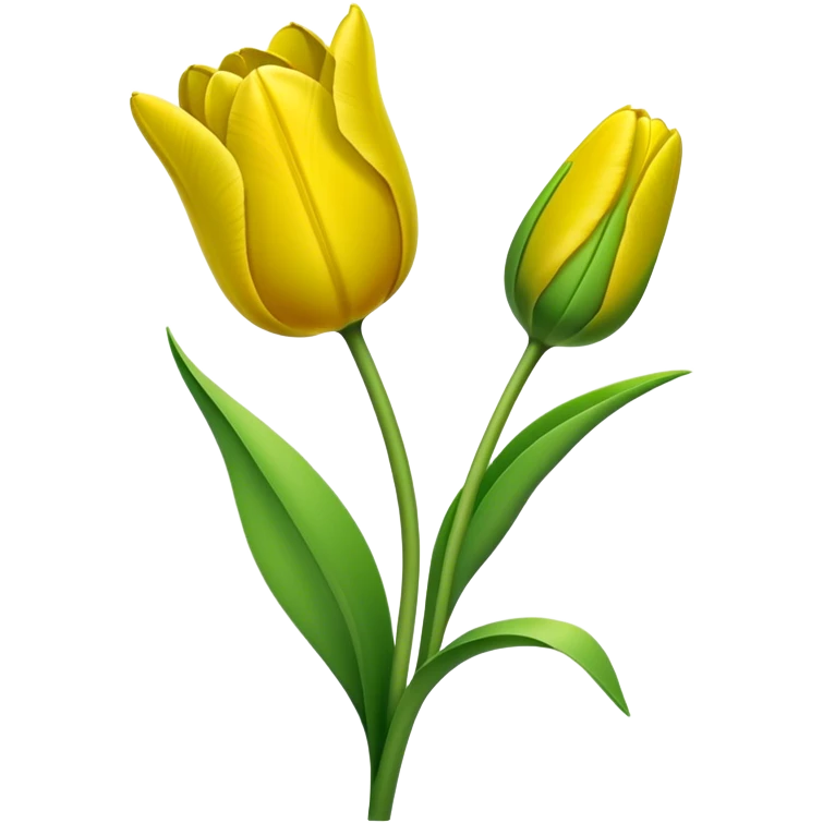 single Tulip Spring Green, straight stem emoji