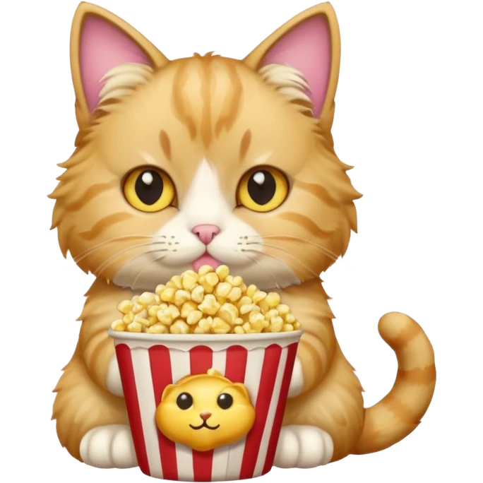 cat with with rapper popcorn emoji