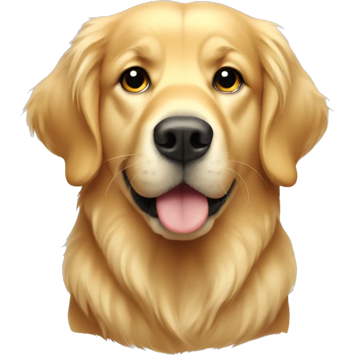 Golden retriever looking at me with a bored expression  emoji
