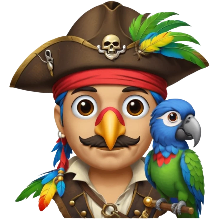 pirate and parrot emoji