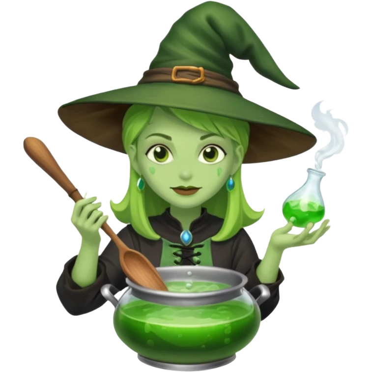 green witch cooking potion emoji