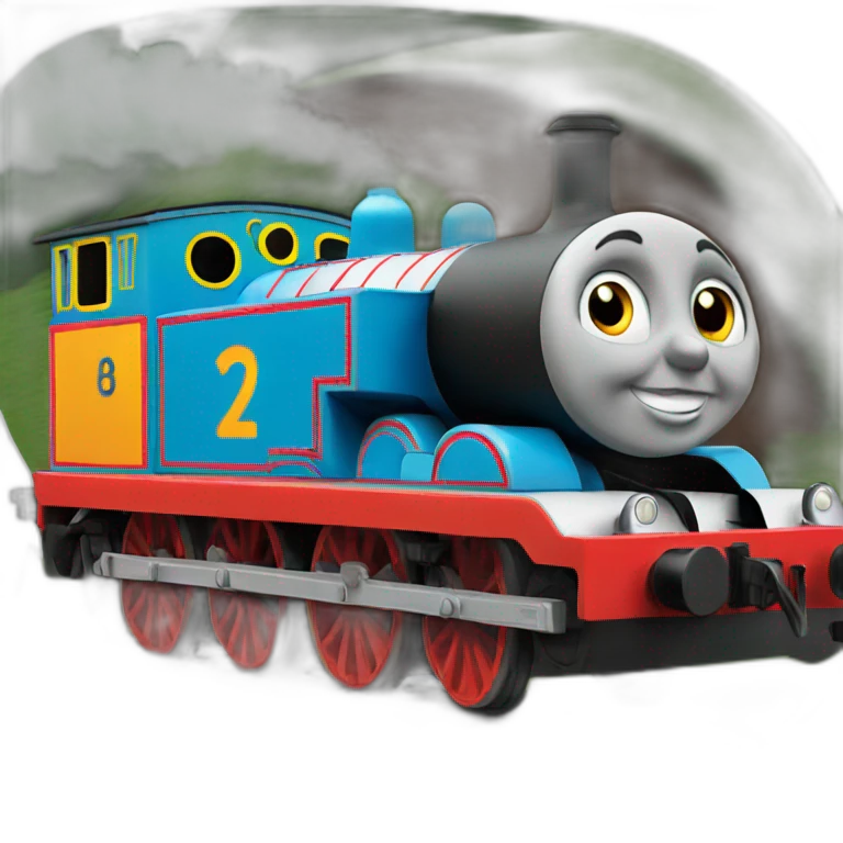 Thomas the train with children on tracks emoji