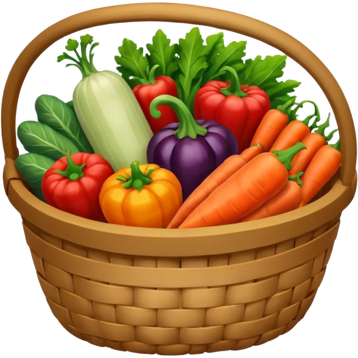 generate an image for vegetables basket without handel emoji