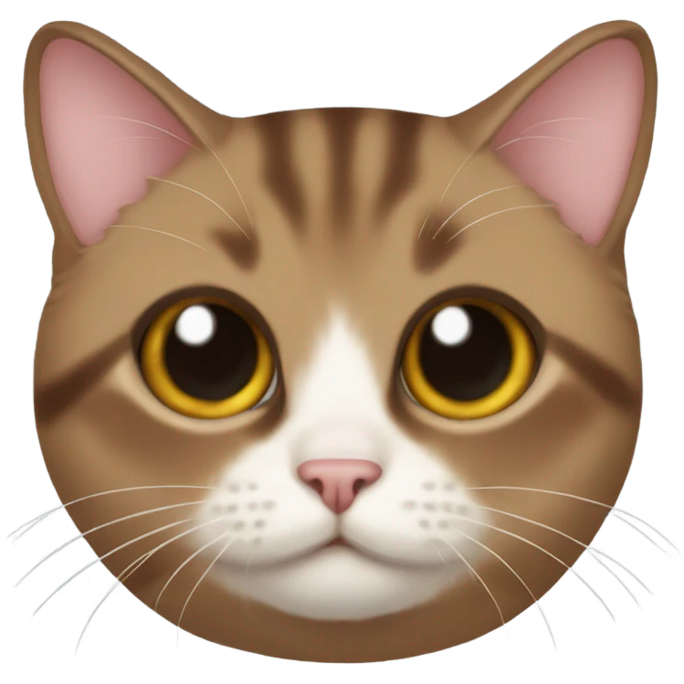 Brown munchkin cat standing one-eyed emoji