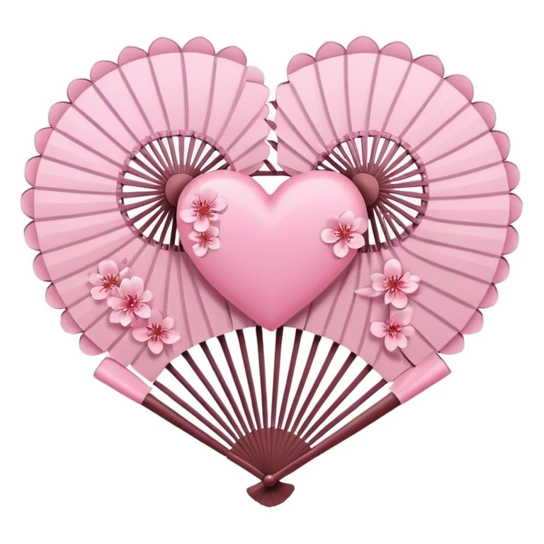 sakura heart with a fan emoji