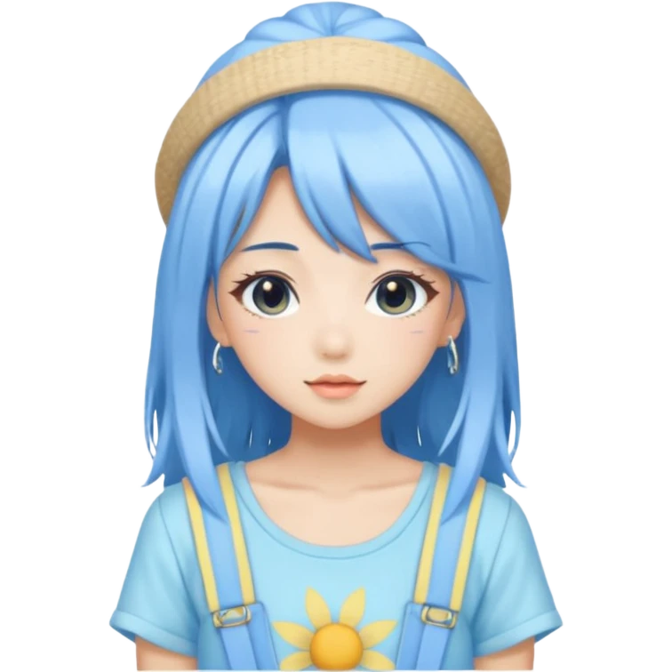 Blue Pastel Gyaru Summer Girl emoji