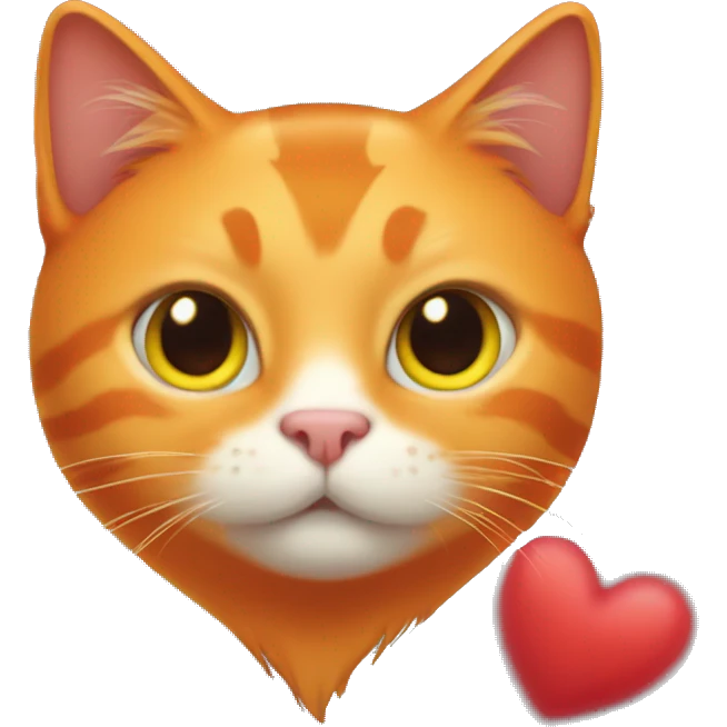 orange cat having heart emoji