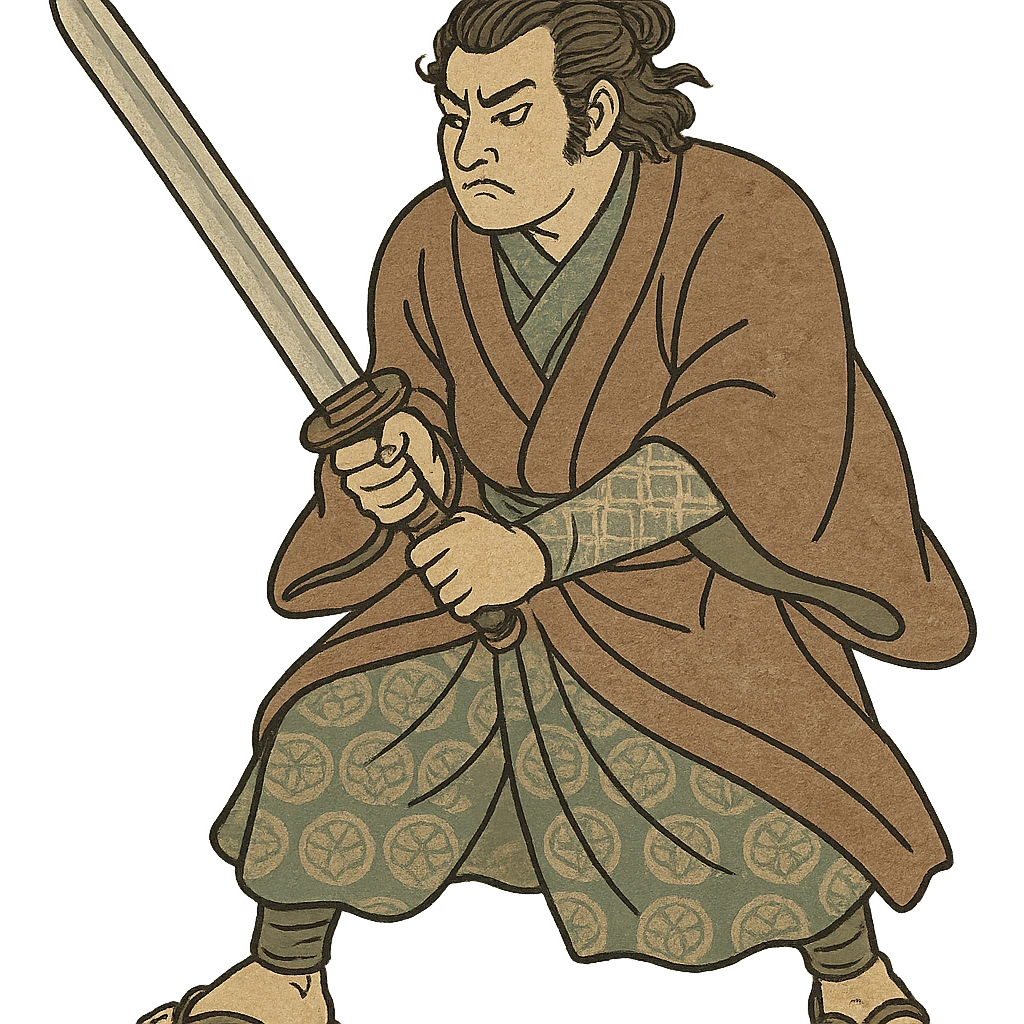 ukiyo-e style man with broadsword emoji