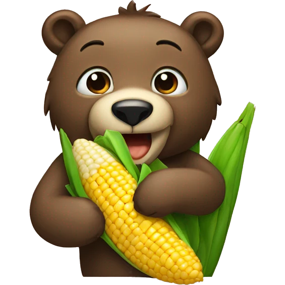 Bear eating corn emoji