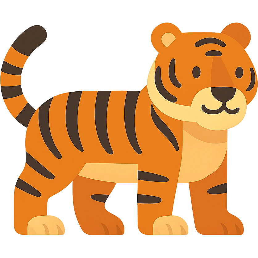 Flat design style tiger emoji