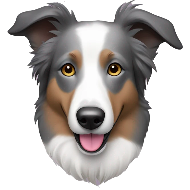 Elderly, greying, smooth-coat female border collie with a patch pink above her black nose. emoji