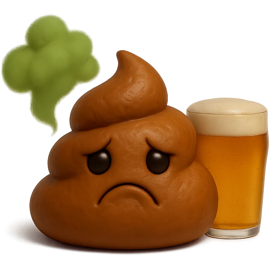 emoji stile iphone feci tristi realistiche 3d con nuvoletta verde che esce simboleggiando puzza e con accanto una birra realistico 4k
 emoji
