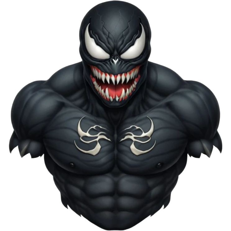 Venom head rear view, visible neck and shoulders emoji