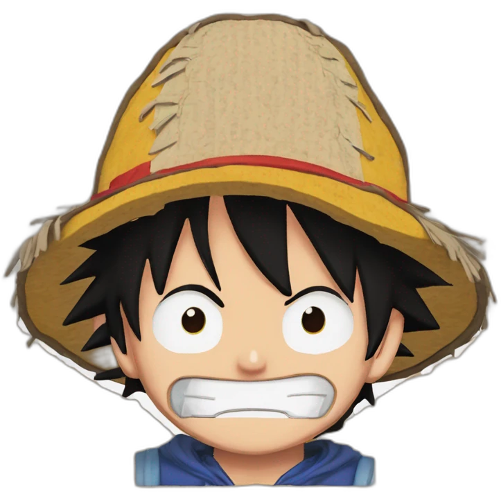 Luffy sur un tapis de tri de déchets emoji