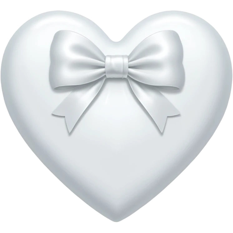 white heart with a white bow on it emoji