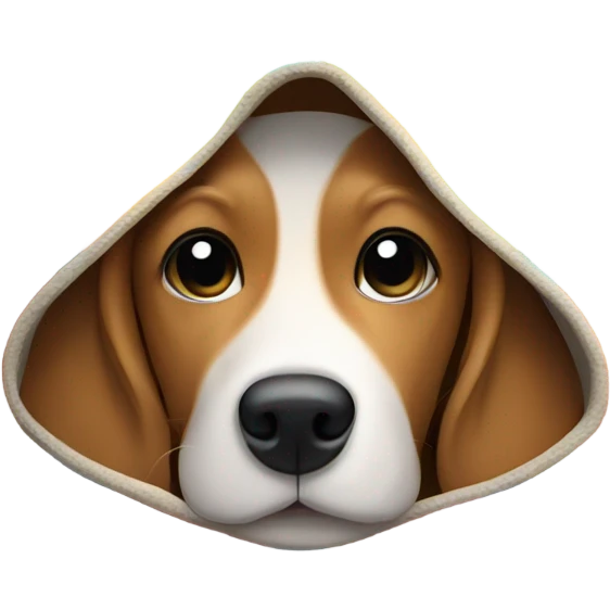Smiling beagle under a blanket emoji